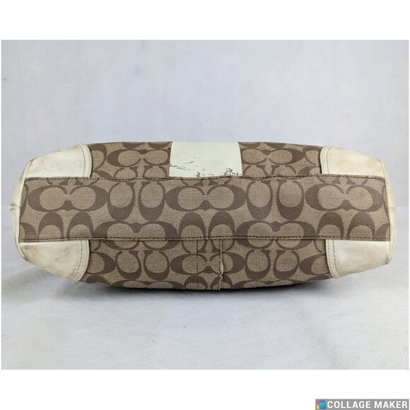 Vintage Coach Heritage Stripe Tattersall Signature Brown/Beige Handbag - Picture 7 of 16